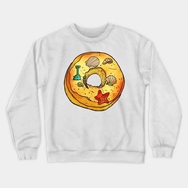 Beach Donut Crewneck Sweatshirt by minniemorrisart